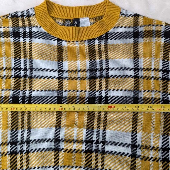 H&M Divided Women's Lightweight Yellow & Black Plaid Sweater Size XS - Picture 5 of 11